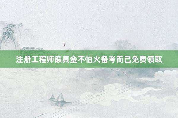 注册工程师锻真金不怕火备考而已免费领取