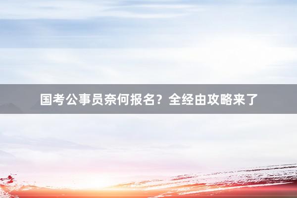 国考公事员奈何报名？全经由攻略来了