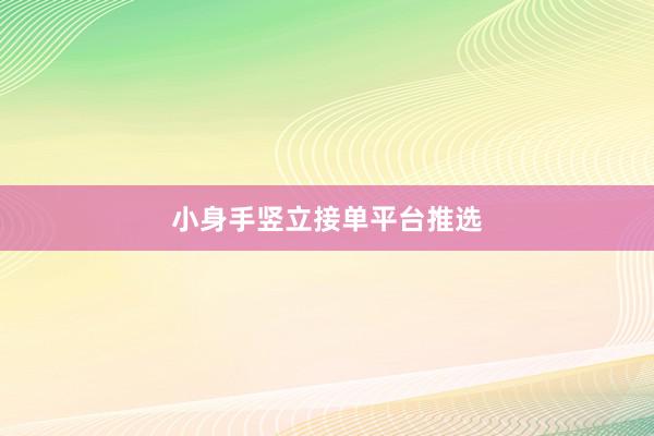 小身手竖立接单平台推选